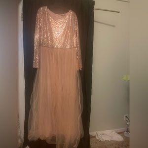 Peachy pink formal gown